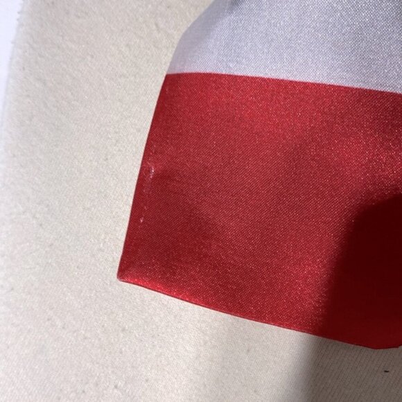 5/$25 Vintage Red White Satin Canadian Flag Tie - Picture 5 of 11